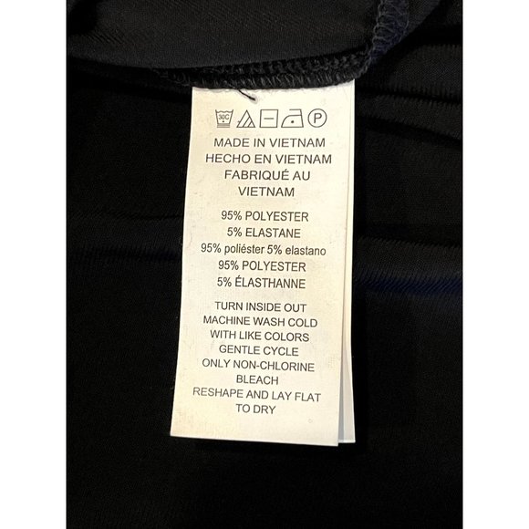 Michael Kors Women Shift Midi Dress Round Neck Back Zip 3/4 Sleeve Black Size M - Picture 11 of 12